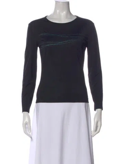 Pre-owned Versace Jeans Couture Graphic Print Crew Neck Top In Black