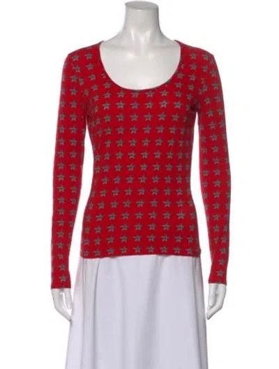 Pre-owned Versace Jeans Couture Graphic Print Crew Neck Top In Red