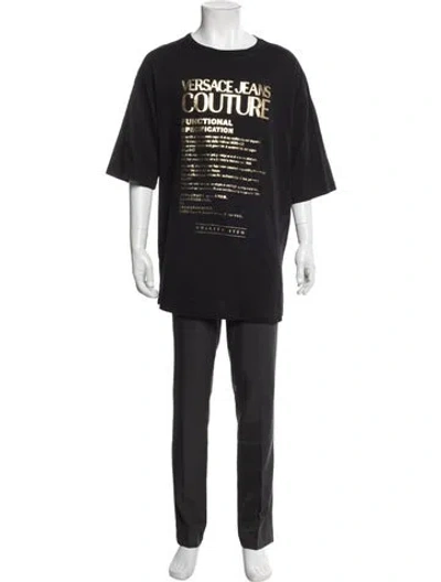 Pre-owned Versace Jeans Couture Graphic Print Crew Neck T-shirt In Black