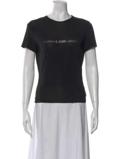 Pre-owned Versace Jeans Couture Graphic Print Crew Neck T-shirt In Black