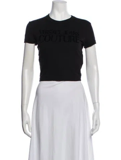 Pre-owned Versace Jeans Couture Graphic Print Crew Neck T-shirt In Black
