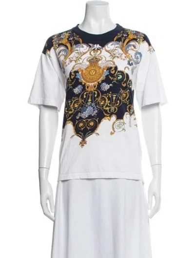 Pre-owned Versace Jeans Couture Graphic Print Crew Neck T-shirt In Neutrals