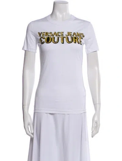 Pre-owned Versace Jeans Couture Graphic Print Crew Neck T-shirt W/ Tags In White