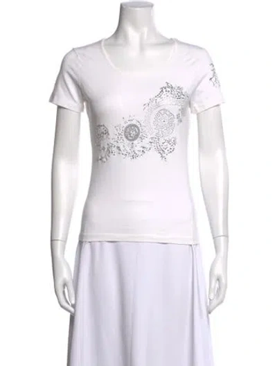 Pre-owned Versace Jeans Couture Graphic Print Crew Neck T-shirt In White