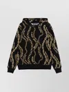 Versace Jeans Couture Graphic Print Hooded Sweatshirt In Metallic