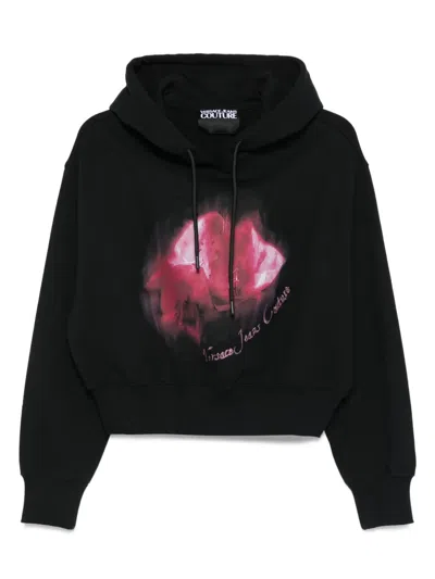 Versace Jeans Couture Graphic-print Hoodie In Black