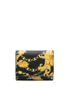 Versace Jeans Couture Graphic-print Leather Wallet In Black
