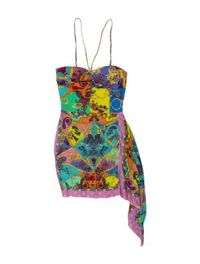 Pre-owned Versace Jeans Couture Graphic Print Mini Dress In Multi