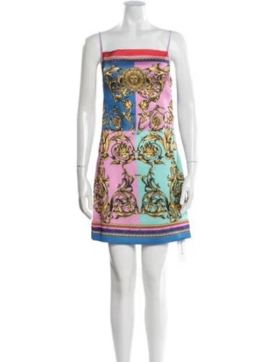 Pre-owned Versace Jeans Couture Graphic Print Mini Dress In Purple