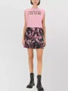 VERSACE JEANS COUTURE GRAPHIC PRINT PLEATED MINI SKIRT