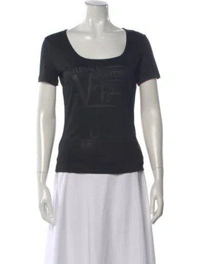 Pre-owned Versace Jeans Couture Graphic Print Scoop Neck T-shirt In Gray