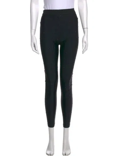 Pre-owned Versace Jeans Couture Graphic Print Skinny Leg Pants In Black