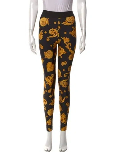 Pre-owned Versace Jeans Couture Graphic Print Skinny Leg Pants In Multi