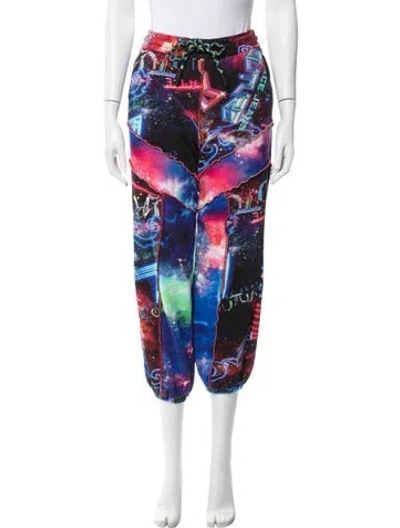Pre-owned Versace Jeans Couture Graphic Print Sweatpants In Blue