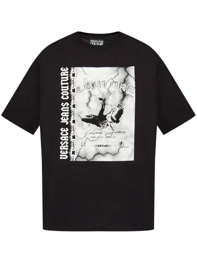 Versace Jeans Couture Graphic-print T-shirt In E899-black