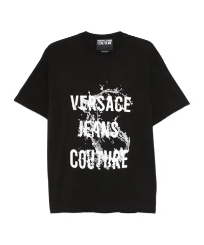 Versace Jeans Couture Graphic-lettering T-shirt In Black