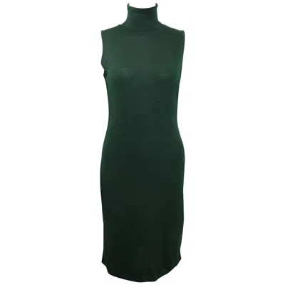 Pre-owned Versace Jeans Couture Green Wool Sleeveless Turtle Neck Dress