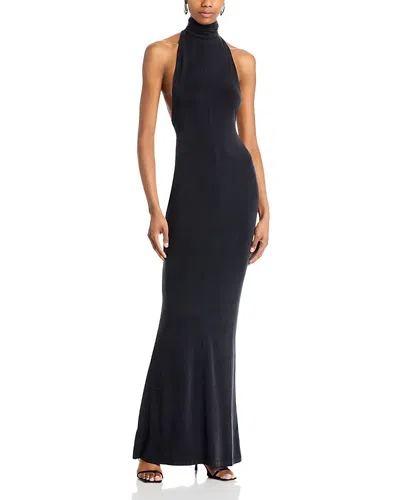 Versace Jeans Couture Halter Gown In Black