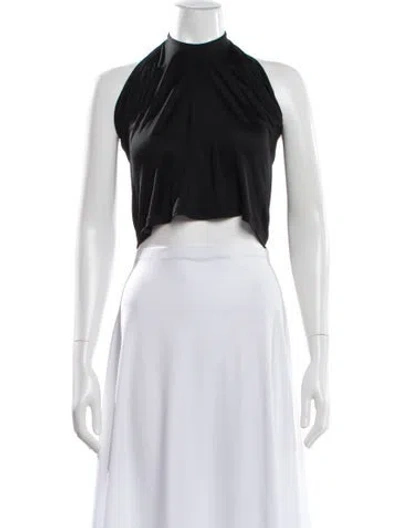 Pre-owned Versace Jeans Couture Halterneck Sleeveless Crop Top In White