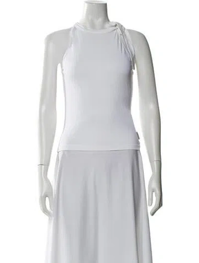 Pre-owned Versace Jeans Couture Halterneck Sleeveless Top In White