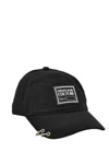 Versace Jeans Couture Piece Number Piercing Cap In Black