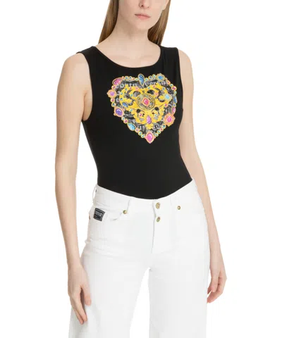 Versace Jeans Couture Heart Couture Bodysuit In Black