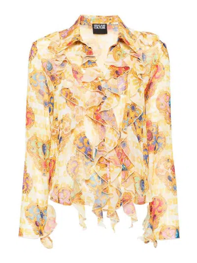 Versace Jeans Couture Heart Couture Chiffon Blouse In White