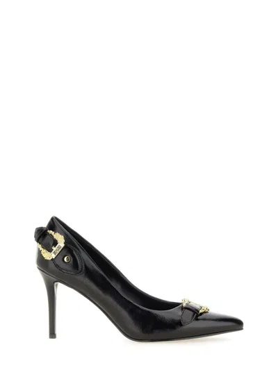 Versace Jeans Couture Black Scarlett Baroque Buckle Heels