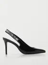 Versace Jeans Couture Black Logo Scarlett Slingback Heels In Black