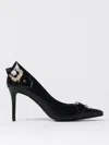 Versace Jeans Couture Black Scarlett Baroque Buckle Heels In Black