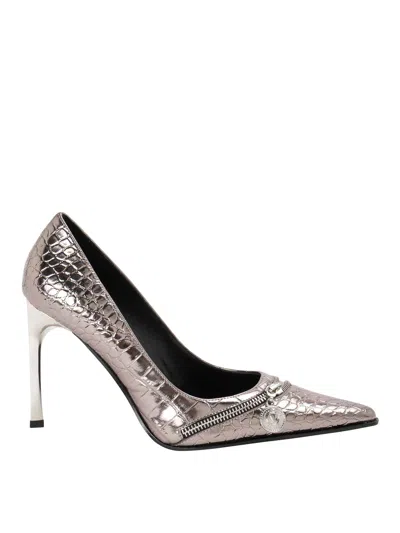 Versace Jeans Couture High-heeled Pumps In Plata