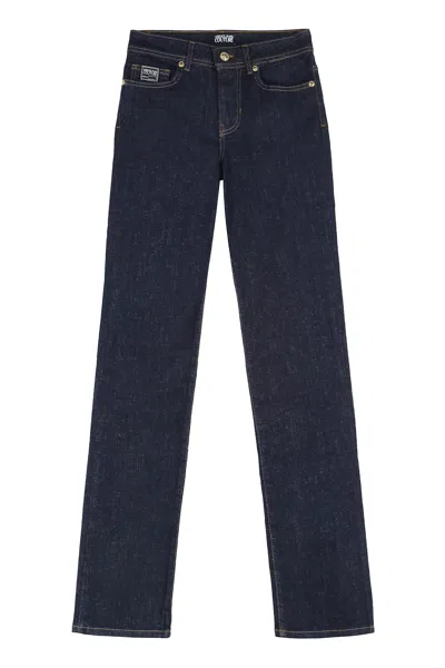 Versace Jeans Couture High-rise Slim Fit Jeans In Blue