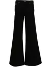 Versace Jeans Couture Flare Fit Beaded Embroidered Trousers In Black