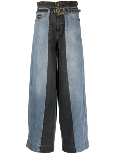 Versace Jeans Couture High-rise Wide-leg Jeans In Blue