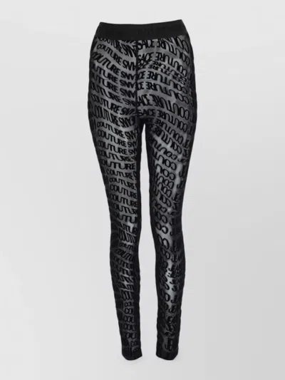 Versace Jeans Couture High Waist Elastic Band Stretch Briefs In Black
