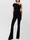 Versace Jeans Couture High Waist Flared Velvet Trousers In Multi