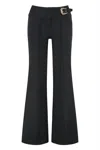 Versace Jeans Couture Wide-leg Trousers With High Waist And Buckle In Black