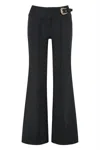 Versace Jeans Couture Wide-leg Trousers With High Waist And Buckle In Black