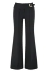 Versace Jeans Couture Wide-leg Trousers With High Waist And Buckle In Black