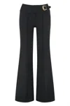 Versace Jeans Couture Wide-leg Trousers With High Waist And Buckle In Black