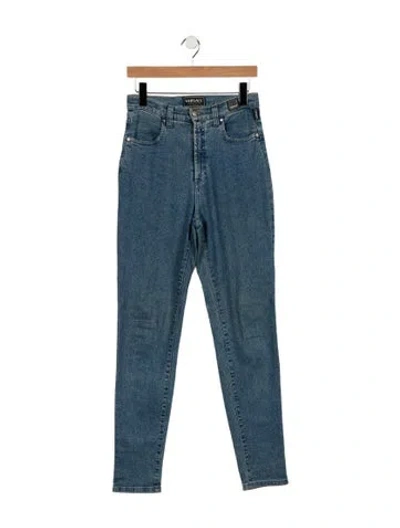 Pre-owned Versace Jeans Couture High-rise Skinny Leg Jeans In Blue