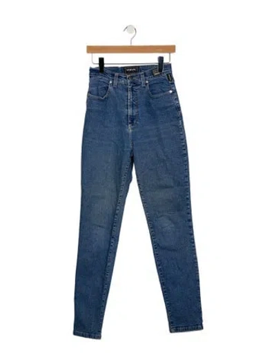 Pre-owned Versace Jeans Couture High-rise Skinny Leg Jeans In Blue