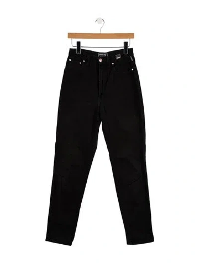 Pre-owned Versace Jeans Couture High-rise Straight Leg Jeans In Black