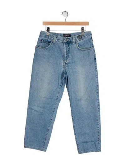 Pre-owned Versace Jeans Couture High-rise Straight Leg Jeans In Blue