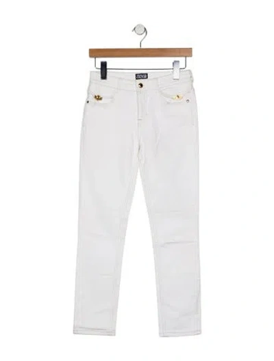 Pre-owned Versace Jeans Couture High-rise Straight Leg Jeans In White