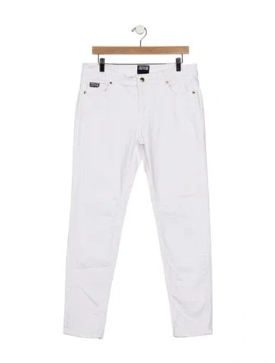 Pre-owned Versace Jeans Couture High-rise Straight Leg Jeans In White