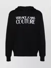 Versace Jeans Couture Black Regular Fit Sweatshirt With Bold Logo Print In Black