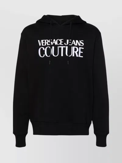 VERSACE JEANS COUTURE HOODED COTTON JERSEY SWEATSHIRT