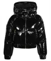 Versace Jeans Couture Hooded Down Jacket In Black