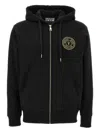 Versace Jeans Couture Hooded Zip-up Sweatshirt In Black